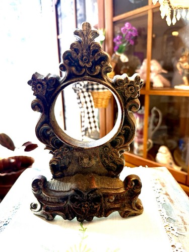 Vtg cast iron - clock, frame